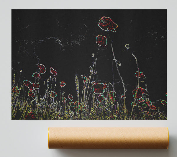 Abstarct Neon Floral 17 Giclee Print