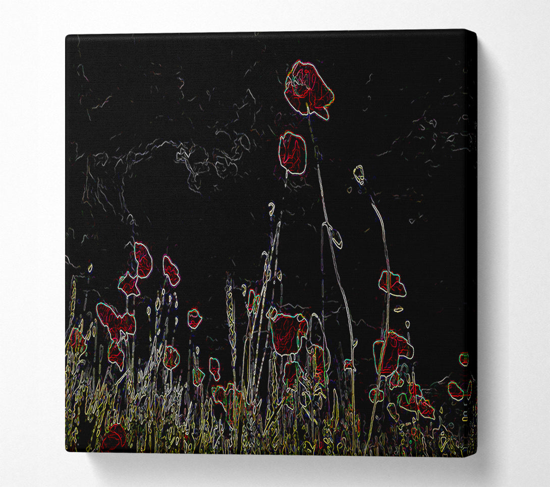  A Canvas Print of Abstarct Neon Floral 17 Canvas Art