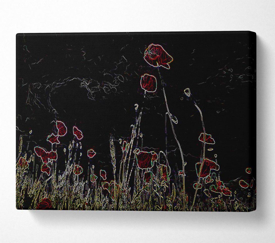  A Canvas Print of Abstarct Neon Floral 17 Canvas Art