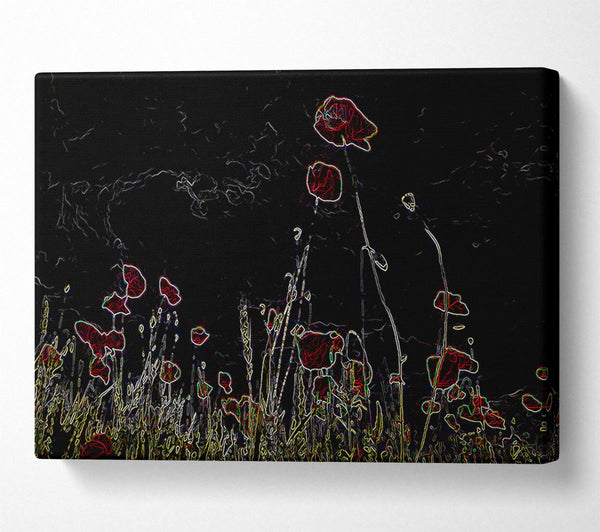 A Canvas Print of Abstarct Neon Floral 17 Canvas Art