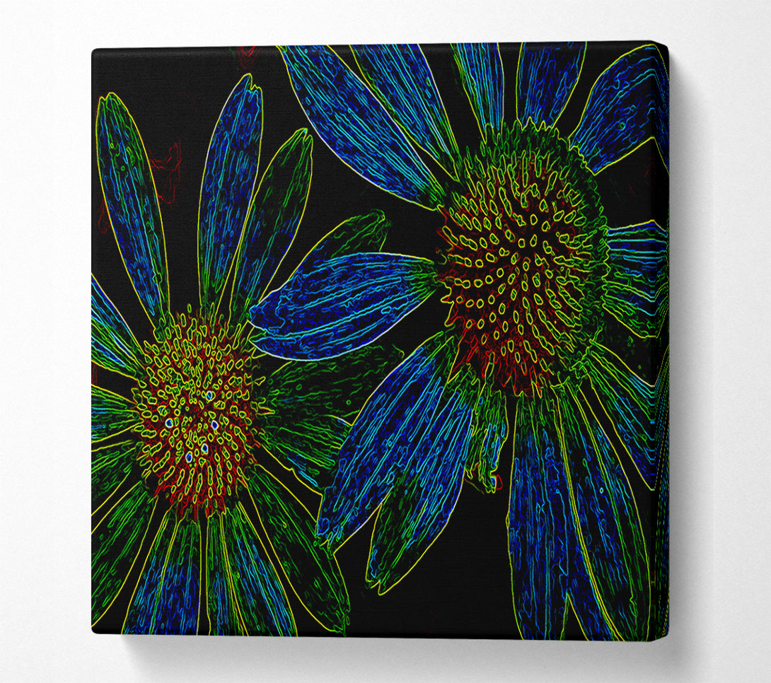  A Canvas Print of Abstarct Neon Floral 18 Canvas Art