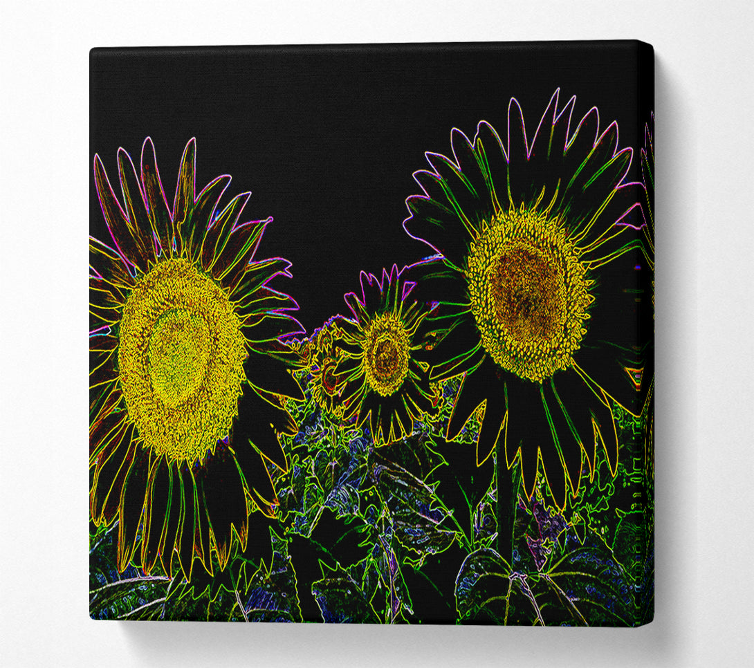  A Canvas Print of Abstarct Neon Floral 36 Canvas Art
