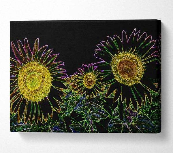  A Canvas Print of Abstarct Neon Floral 36 Canvas Art