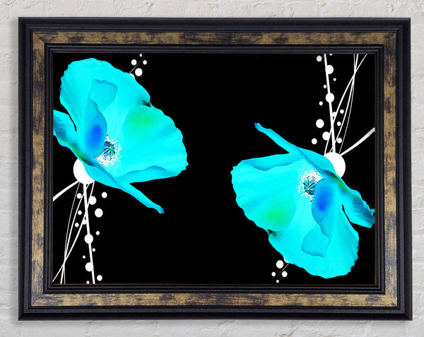 Blue Poppy Abstract Framed Print