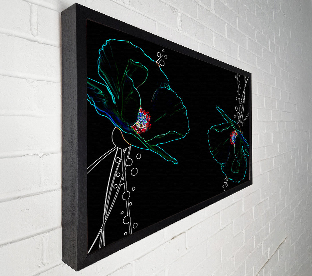  A Canvas Print of Abstarct Neon Floral 09 Canvas Wall Art