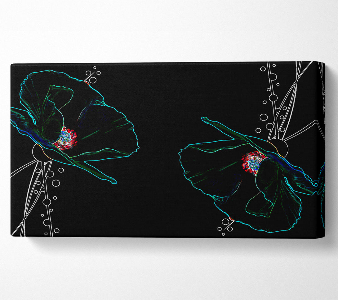  A Canvas Print of Abstarct Neon Floral 09 Canvas Wall Art