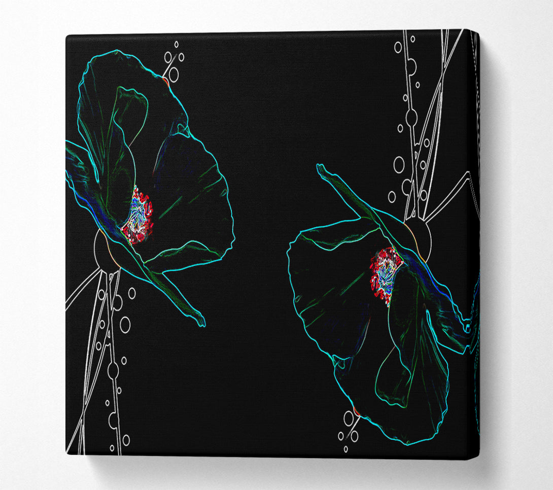  A Canvas Print of Abstarct Neon Floral 09 Canvas Wall Art