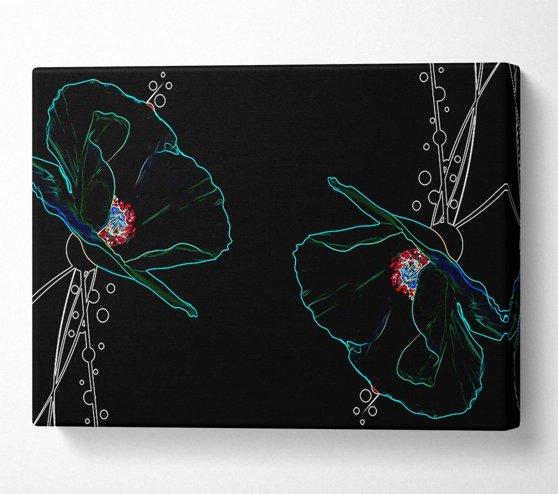  A Canvas Print of Abstarct Neon Floral 09 Canvas Wall Art