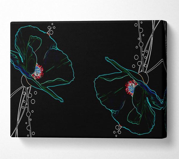  A Canvas Print of Abstarct Neon Floral 09 Canvas Wall Art