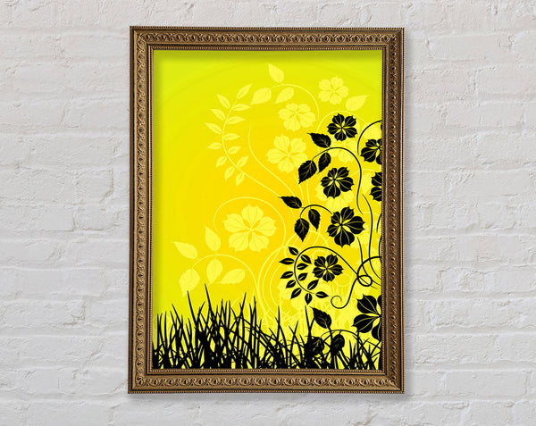 Schwarze Blumen in der gelben Sonne
