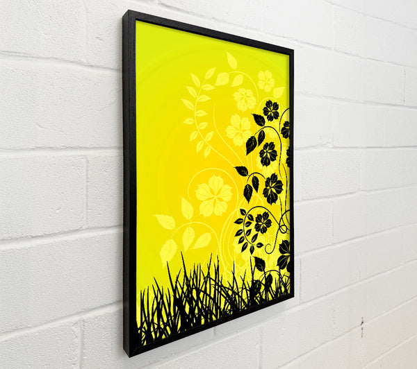 Black Flowers In Yellow Sun
