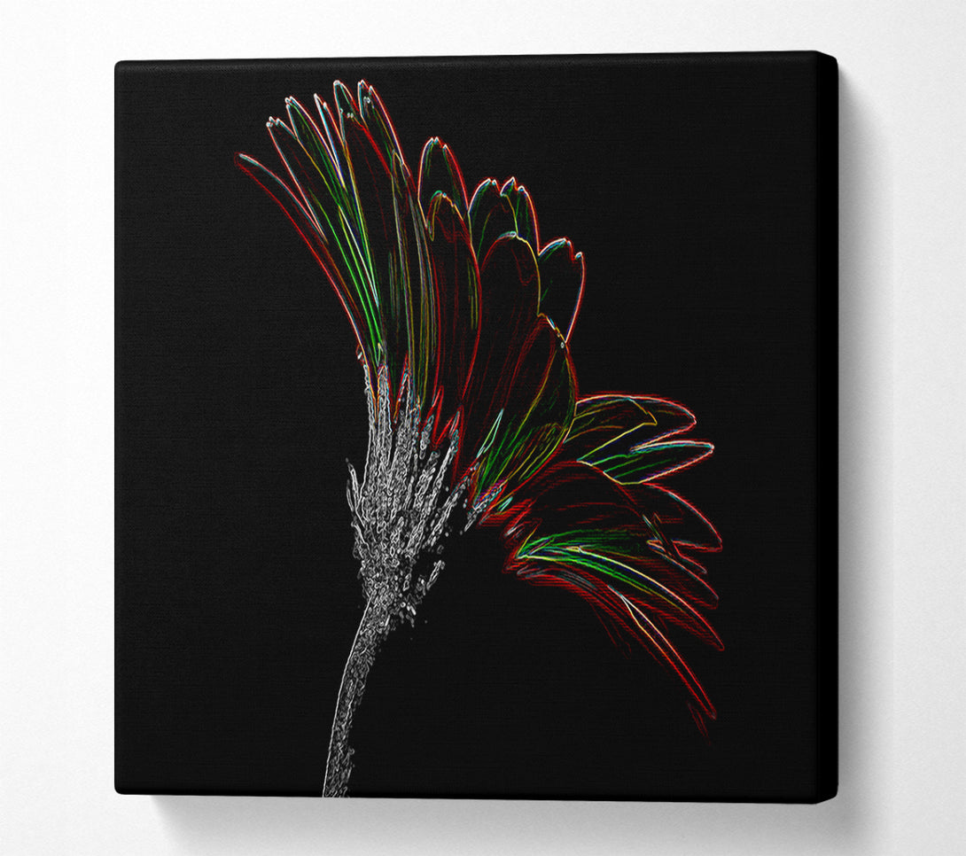  A Canvas Print of Abstract Neon Floral Delight Canvas Wall Art