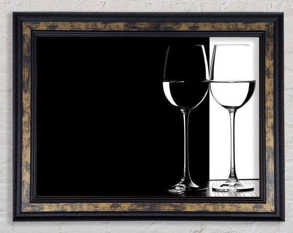 Black And White Glasses Framed Print