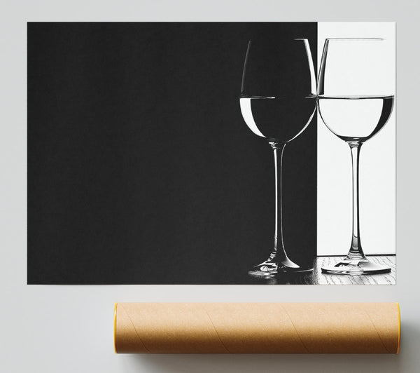 Black And White Glasses Giclee Print