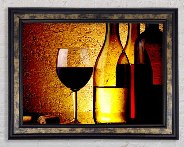 Wine Bottles And Glasses Framed Print