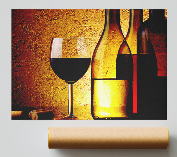 Wine Bottles And Glasses Poster