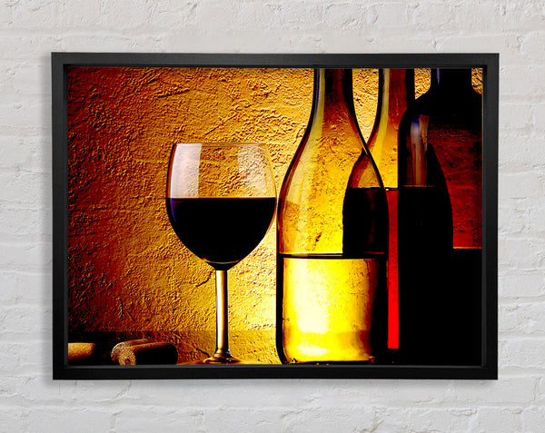 Wine Bottles And Glasses Framed Print