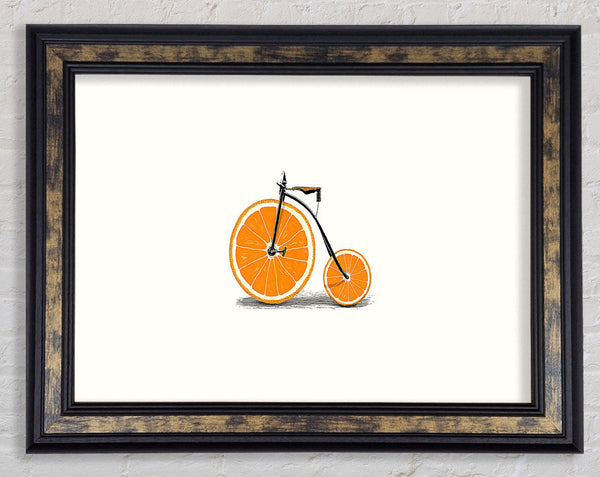 Orange Bicycle Framed Print