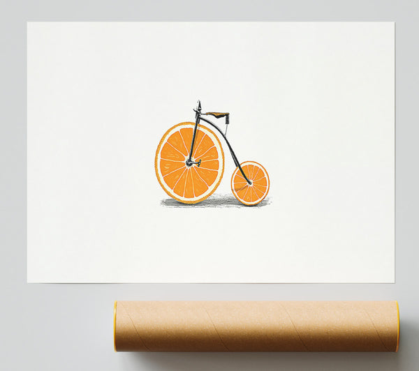 Orange Bicycle Print
