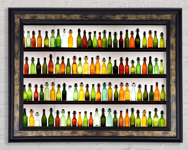 Colorful Bottles Framed Print