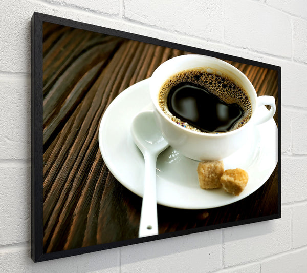 Cup Of Coffee And Sugar Cubes