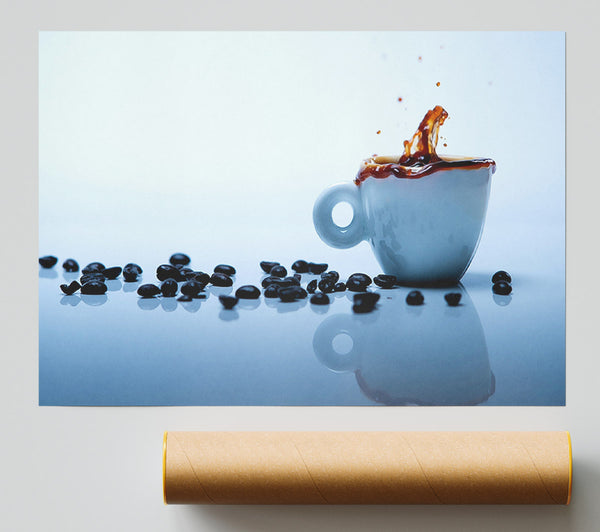 Coffee Bean Splash Giclee Print