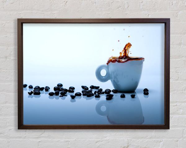Coffee Bean Splash Framed Print