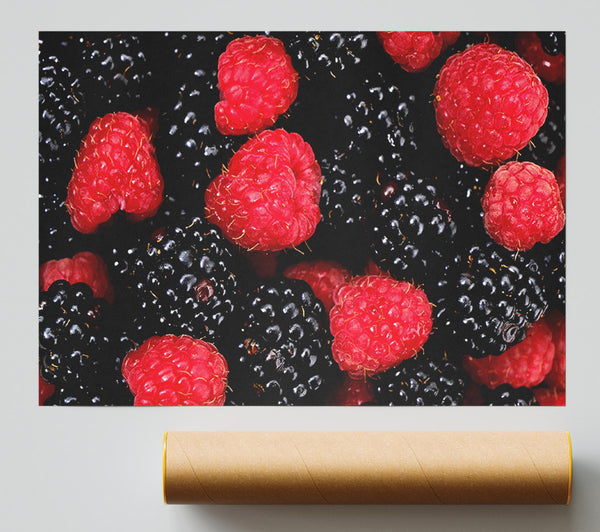 Raspberries N Blackberries Print