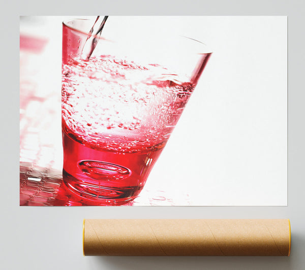 Pink Glass Of Water Print