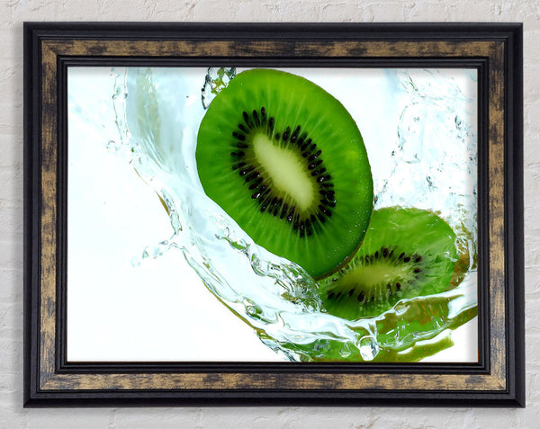 Fresh Kiwi Splash Framed Print