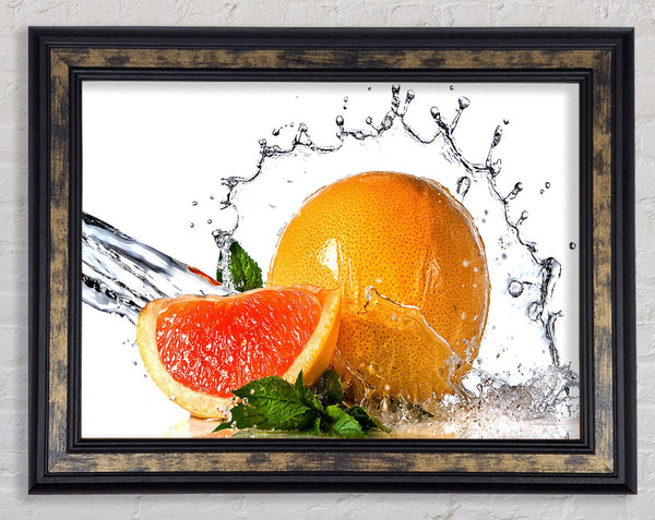 Orange And Mint Framed Print
