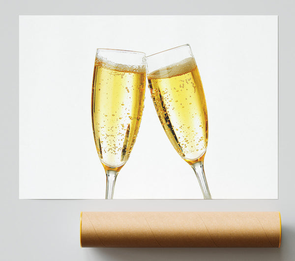 Champagne Glass Cheer Poster