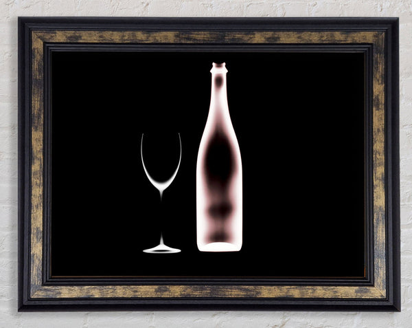 X-Ray Wine Bottle Framed Print