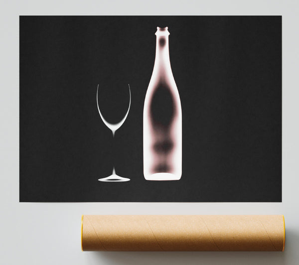 X-Ray Wine Bottle Giclee Print