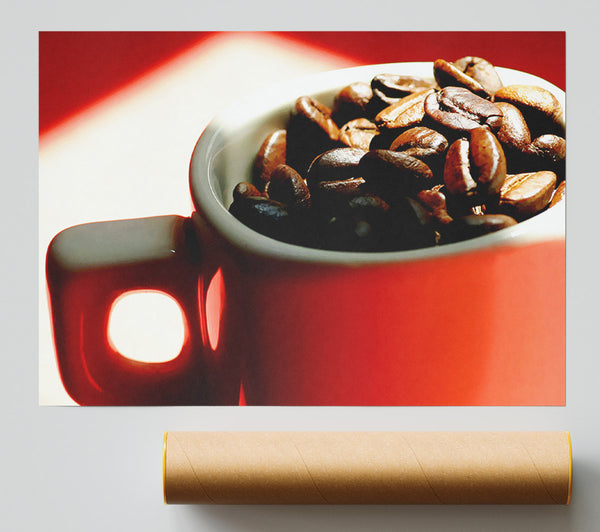 Red Coffee Bean Mug Print