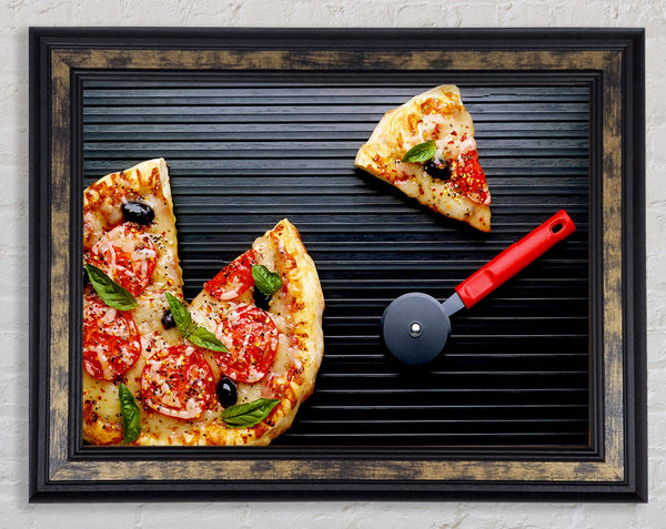 Pizza Sliced Framed Print