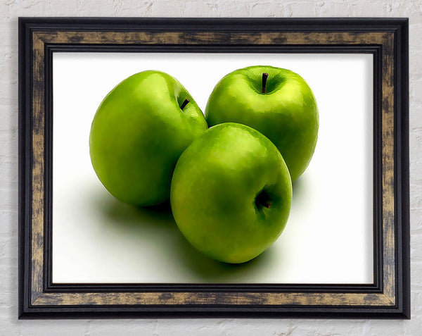 Shining Green Apples Framed Print