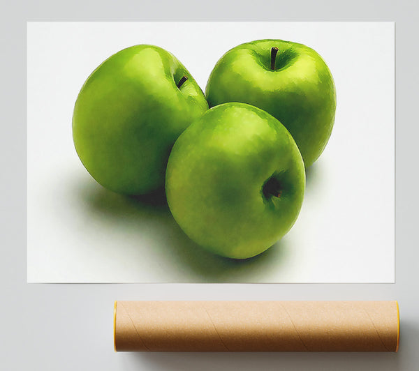 Shining Green Apples Poster