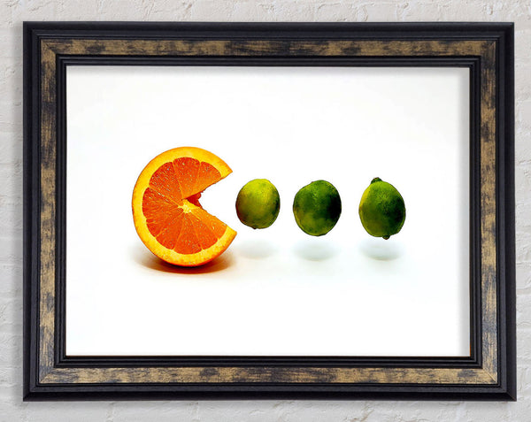 Lime Eating Orange Framed Print