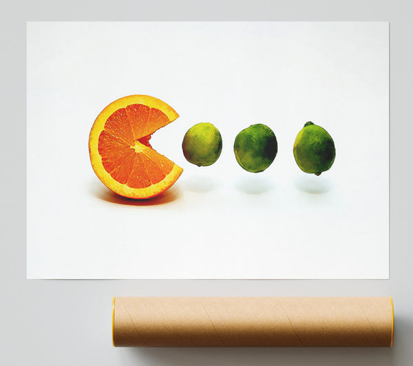 Lime Eating Orange Giclee Print