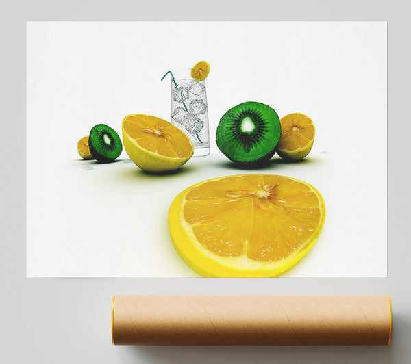 G N T Kiwi And Lemon Giclee Print