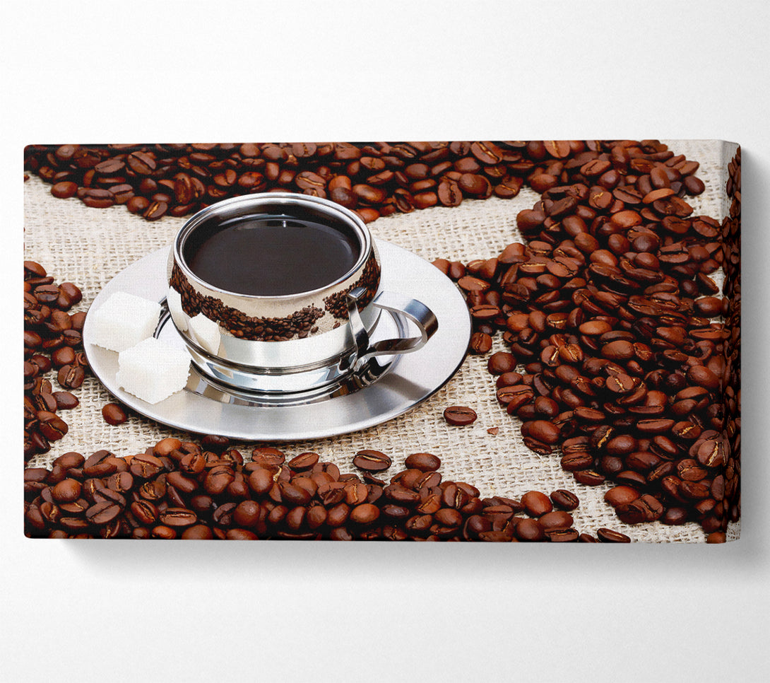  A Canvas Print of Silver Coffee Beans Canvas Wall Art