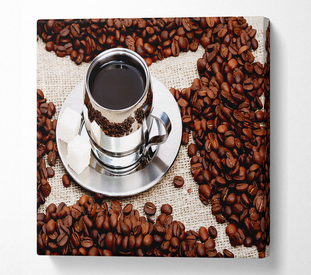 A Canvas Print of Silver Coffee Beans Canvas Wall Art
