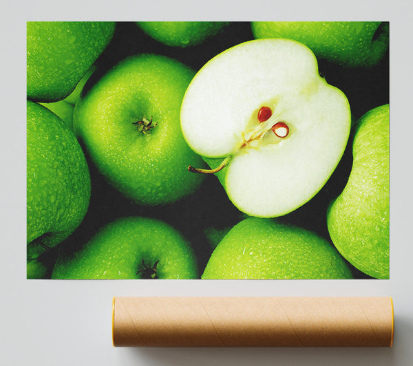 Green Apple Centre Print