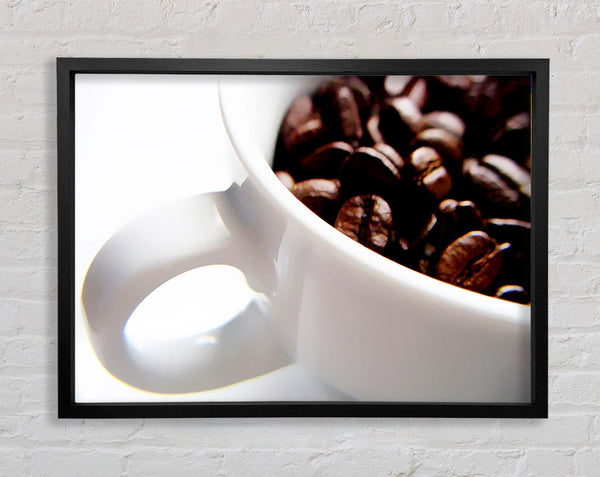 White Coffee Bean Mug Framed Print