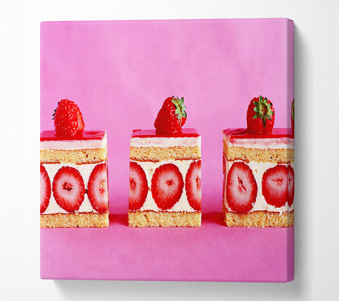  A Canvas Print of Strawberry Cake Delight Canvas Art