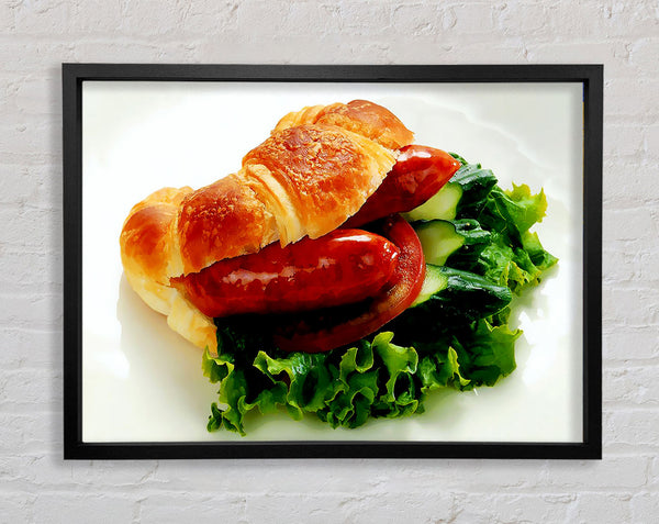 Sausage Croissant Framed Print