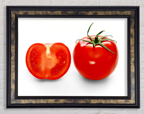 Red Tomato Sliced Framed Print