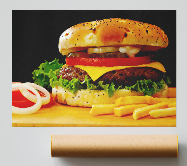 Burger And Fries Giclee Print