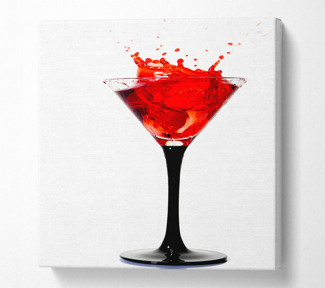  A Canvas Print of Red Cocktail Splash Canvas Print
